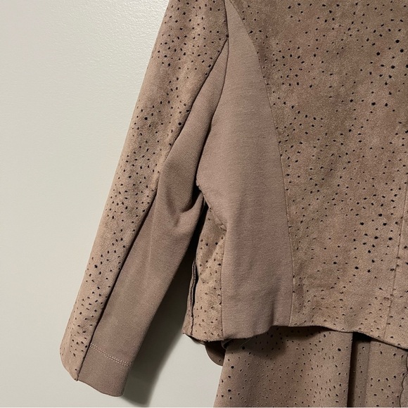 BCBGMaxAzria Brown Faux Suede Asymmetrical Crop Jacket - Picture 12 of 15